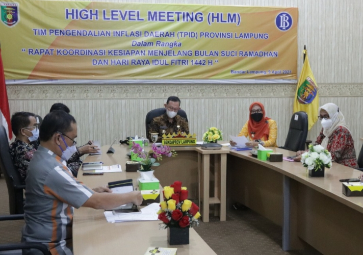 KPPU Kanwil II Menghadiri High Level Meeting Dalam Rangka Kesiapan Menjelang Bulan Suci Ramadhan dan Hari Raya Idul Fitri 1442 H di Provinsi Lampung